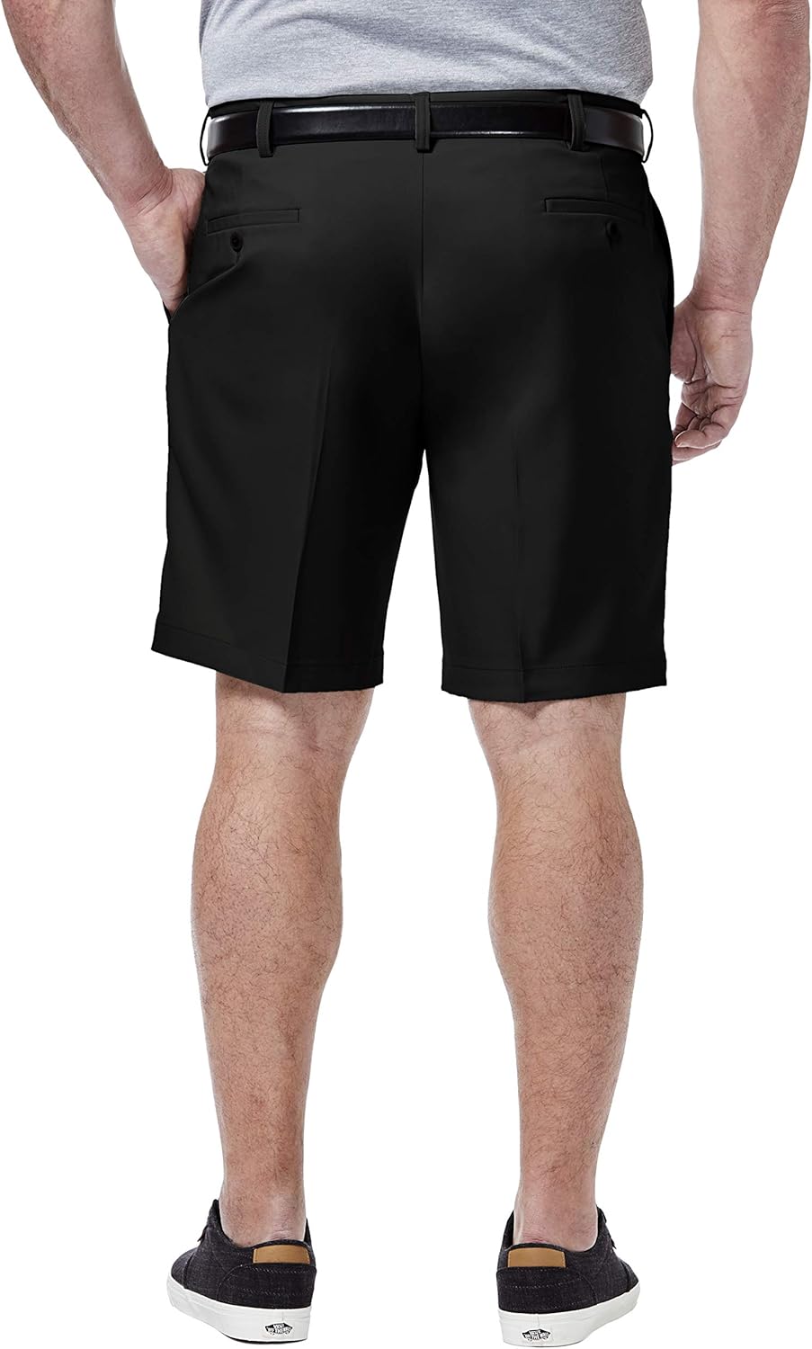 Haggar Men's Big & Tall Cool 18 Pro Pleat Front Short, Black, 46, Black, Size 46