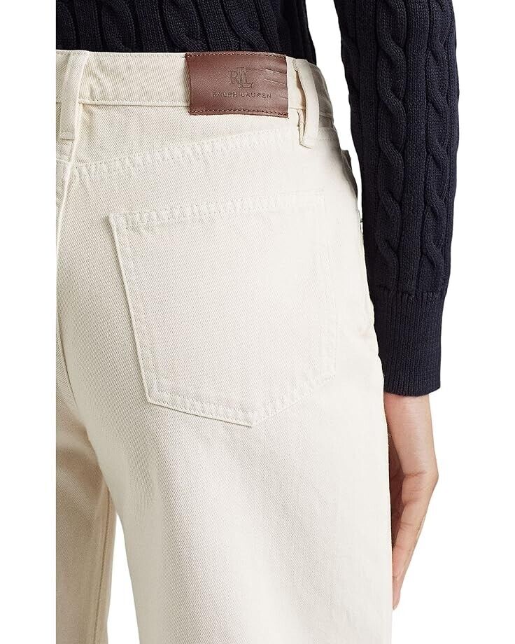 LAUREN Ralph Lauren High-Rise Wide-Leg Jean (Cream Wash) Size 6 MSRP $125