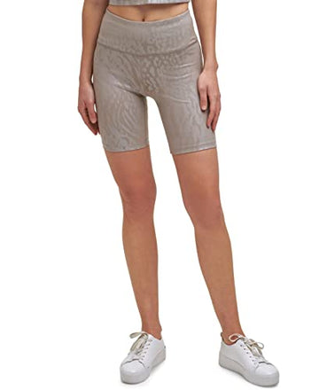 Calvin Klein Performance Women's Printed Bike Shorts Light Brown Size L