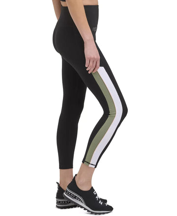 DKNY SPORT Women's Striped-Side 7/8 Leggings Black Size XS MSRP $60