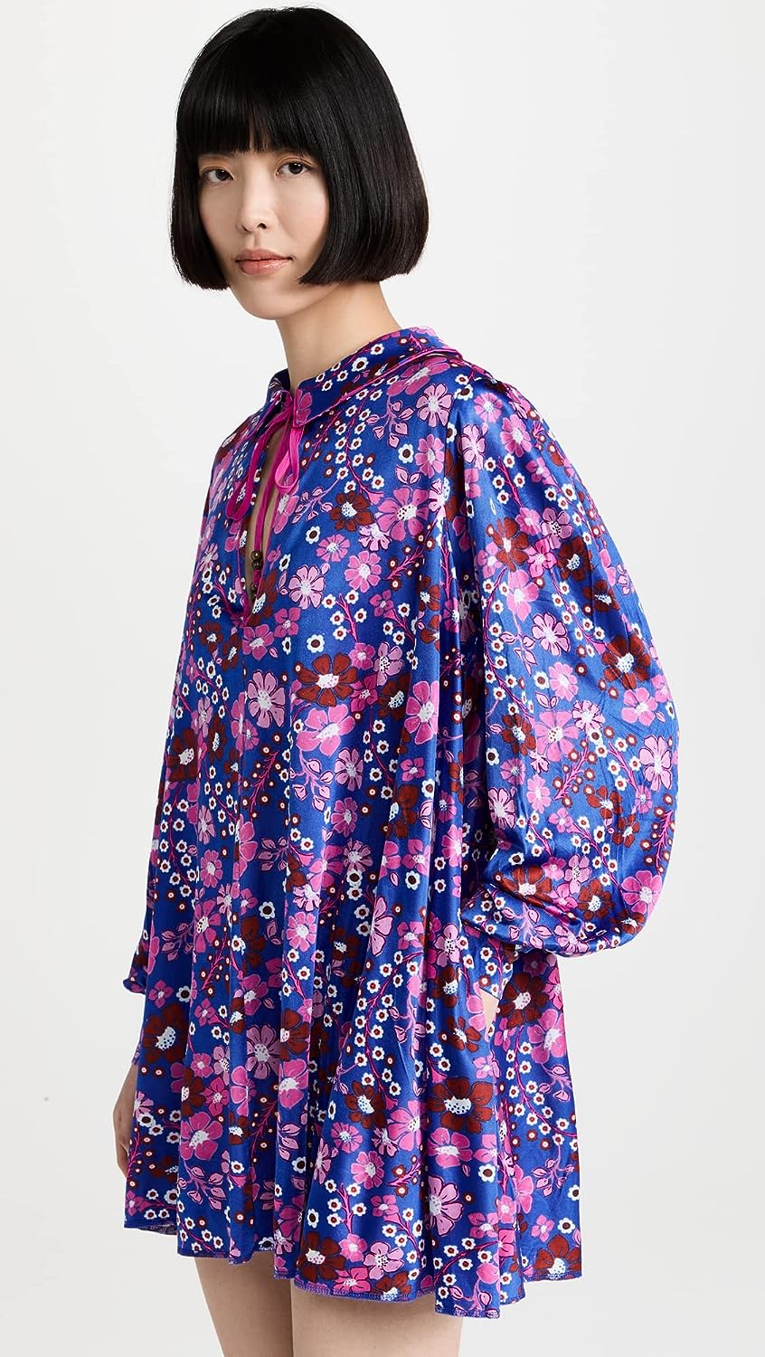 Free People Women's Daisy Jane Mini Dress, Botanical Combo, Floral, Blue, Size S