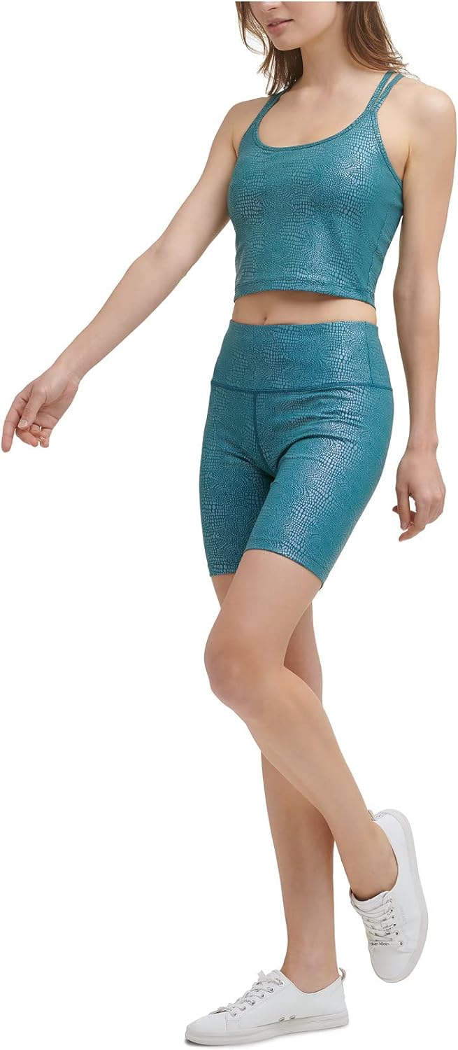 Calvin Klein Performance Womens Crop Fitness Tank Top Green Size XS