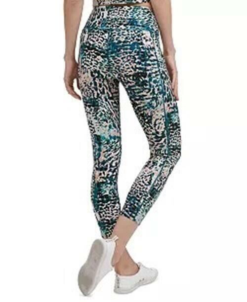 Calvin Klein Womens Printed High-Waist 7/8 Length Leggings green Size XL MSRP$60