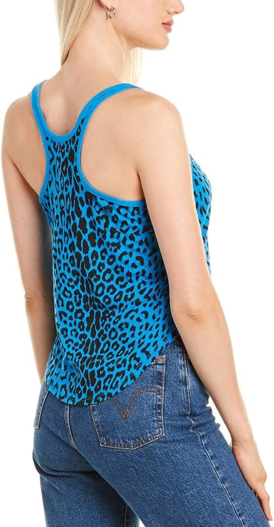 CHASER Womens Animal Print Racerback Tank Top Blue Size XS