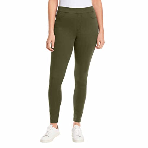 Gloria Vanderbilt Women's High Rise Pull-On Comfort Jean (Size 6, Green)