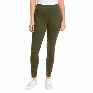 Gloria Vanderbilt Women's High Rise Pull-On Comfort Jean (Size 6, Green)