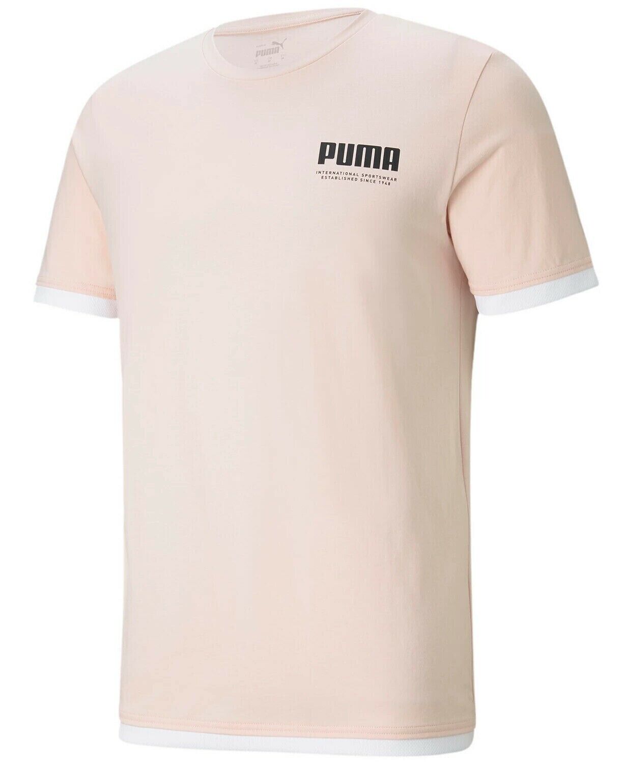 Puma Men's Summer Court Elevated Crew Neck Graphic T-Shirt Pink Size S