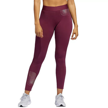 adidas Women's Badge of Sports Leggings Red Size L MSRP $45