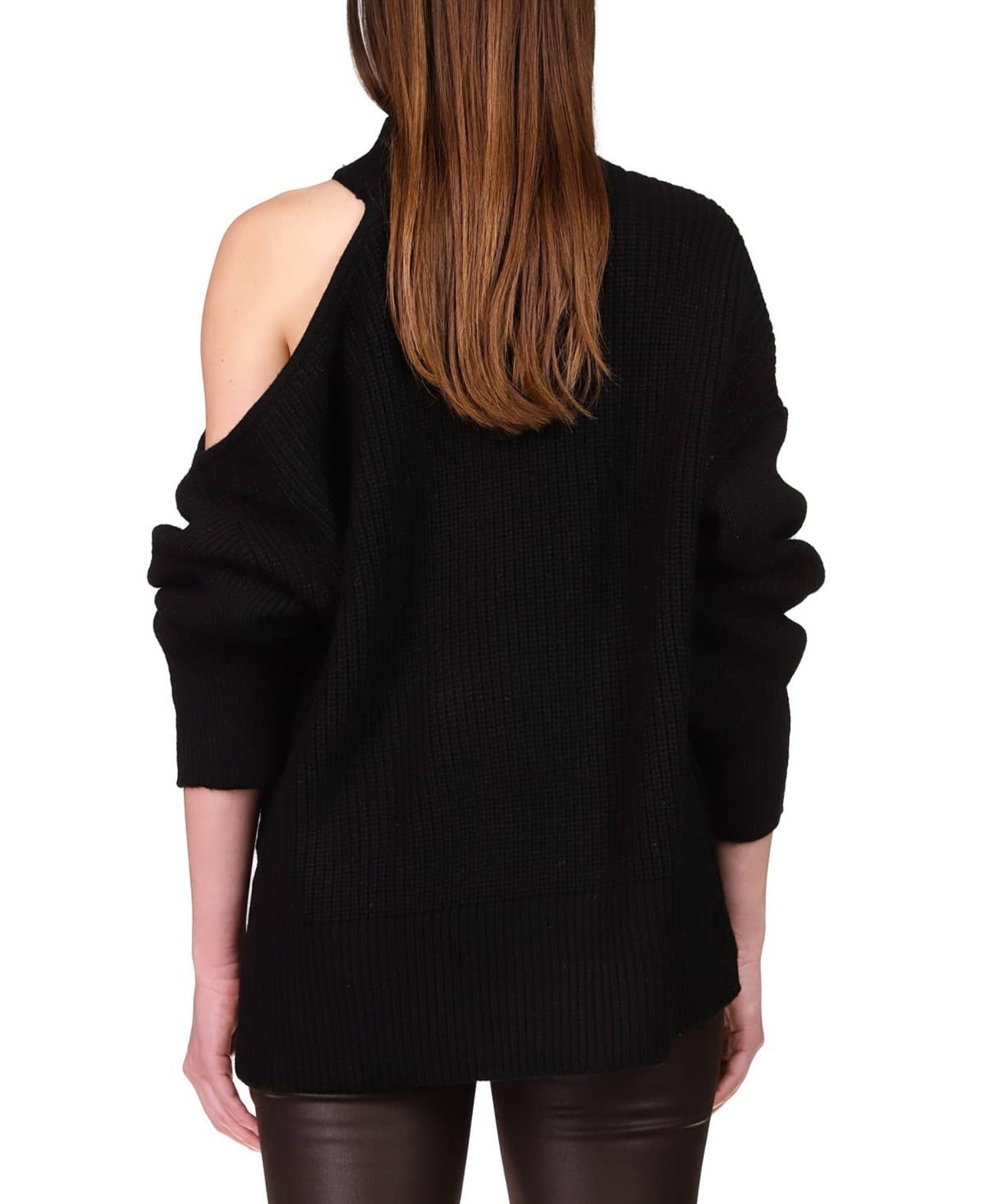 Sanctuary Women's Black One Cold Shoulder Long Sleeve Sweater Size M