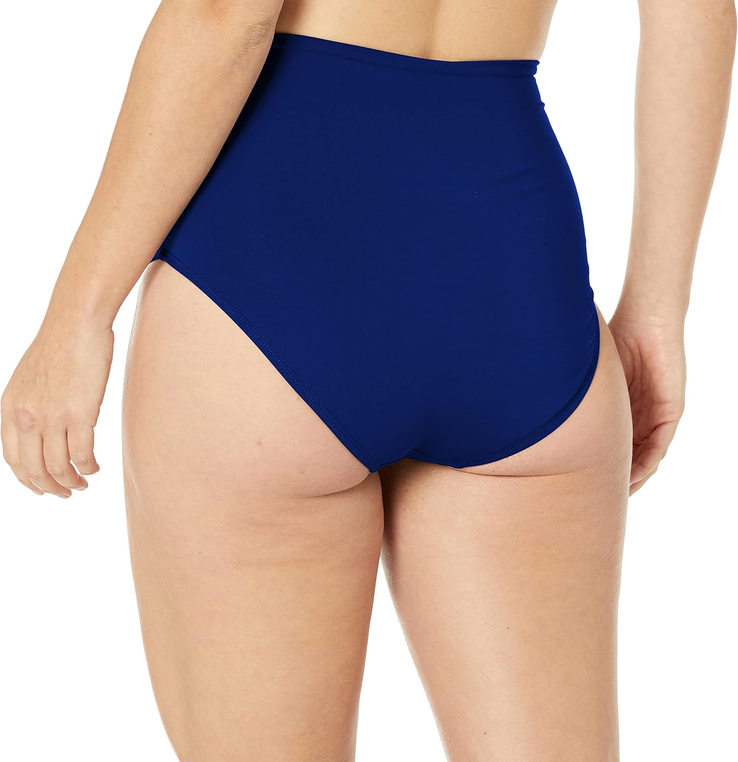 Anne Cole Women's High Waist Over Shirred Bikini Bottom Swimsuit,Navy, Size XL