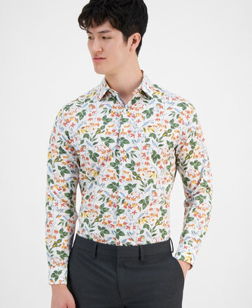Bar III Slim-Fit Bold Ivy Dress Shirt White Size 15/15.5 (M) MSRP $70