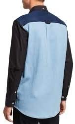 WeSC Multi Indigo Olavi Blocked Sport Shirt, Blue X-Large