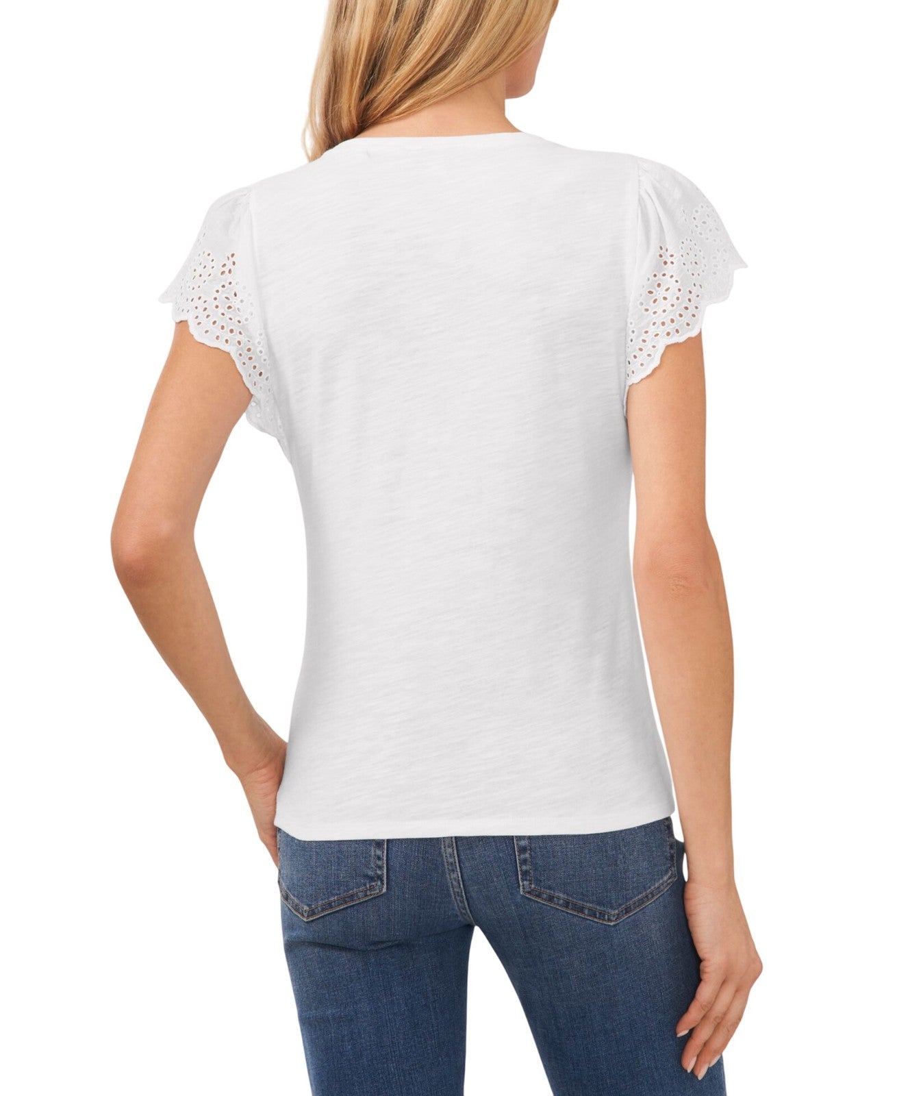 Cece Womens Cotton Crewneck Pullover Top White Size XL MSRP $49