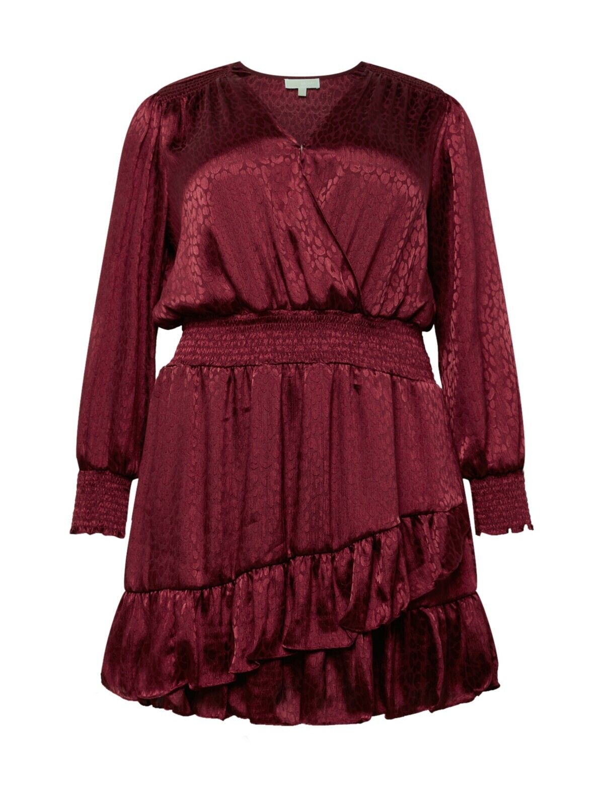 MICHAEL KORS Plus Size 1X Cheetah-Print Dress Wine Red MSRP $165