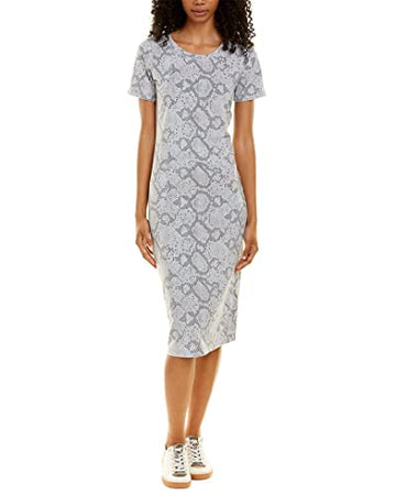 CHASER Womens Quadrablend Bodycon Midi Dress, Size S Grey