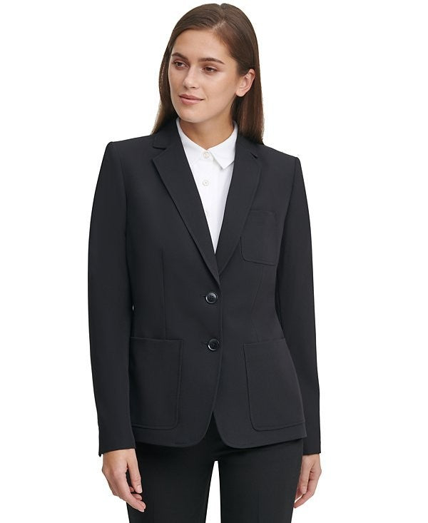 Tommy Hilfiger Women's Notched-Collar Double-Button Blazer Black Size 4 $119