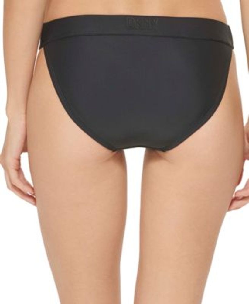 DKNY BLACK Low-Rise Bikini Swim Bottom, US X-Large Size XL Black