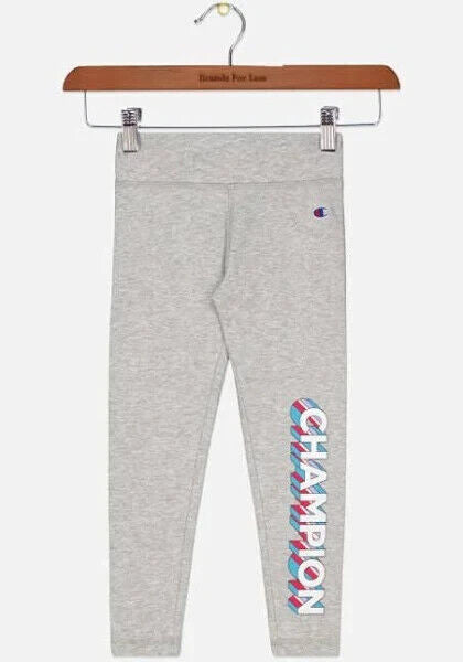 Champion Big Girl Pants Leggings Drop Shadow Champion Oxford Heather Gray Size M