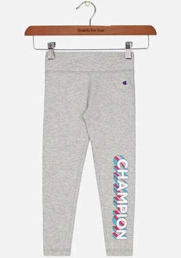 Champion Big Girl Pants Leggings Drop Shadow Champion Oxford Heather Gray Size M