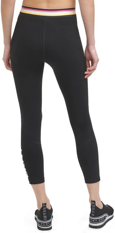 DKNY Sport Women's Multi-Stripe Elastic Leggings (Black, X-Large, XL)