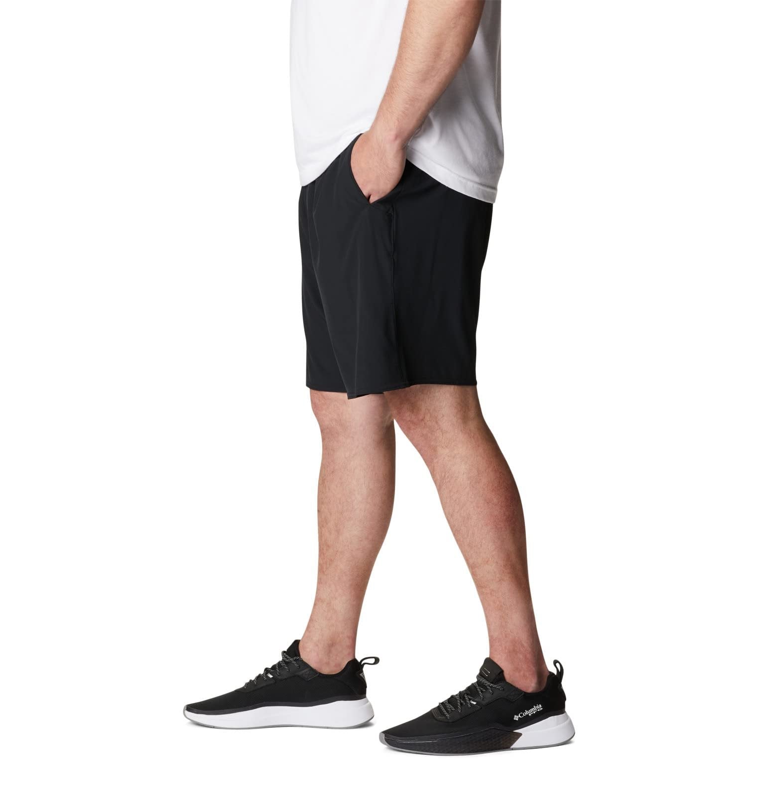 Columbia Mens Regular fit Casual Shorts Size M - 8 Inseam Black Solid MSRP $60