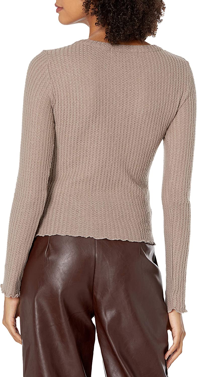 KENDALL + KYLIE Women's Button Front Long Sleeve Top, Charcoal Gray Plus Size 2X