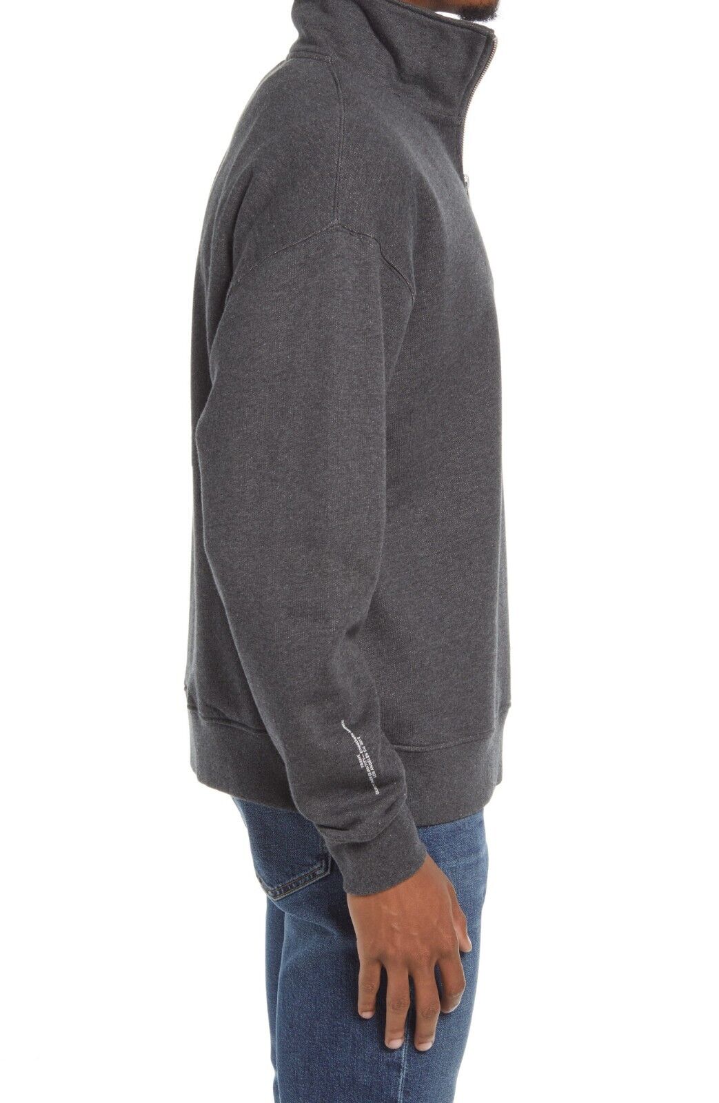 FRAME Men's The Essential Half-Zip Pullover gray Size M MSRP $238