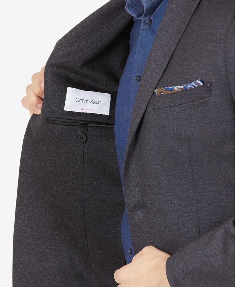 Calvin Klein Men's Slim-Fit Knit Suit Jacket Gray Size 36 REG