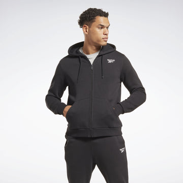 Reebok Identity Fleece Full-Zip Men's Hoodie Size S Black