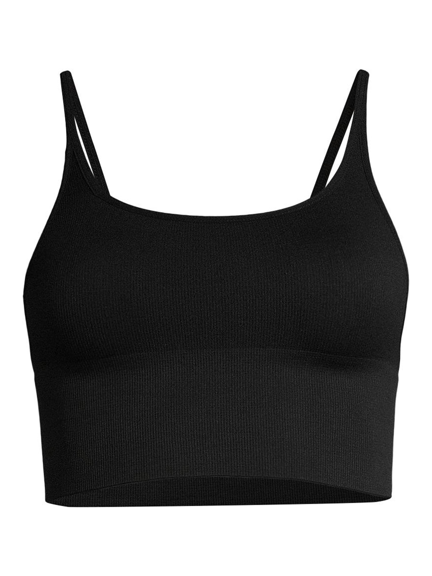 Free People Juniors' Andi Square Neck Seamless Top Black Size M/L