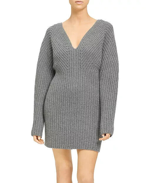 Theory Women s Sculpted Wool & Cashmere Sweater Dress Grey Size S MSRP $475
