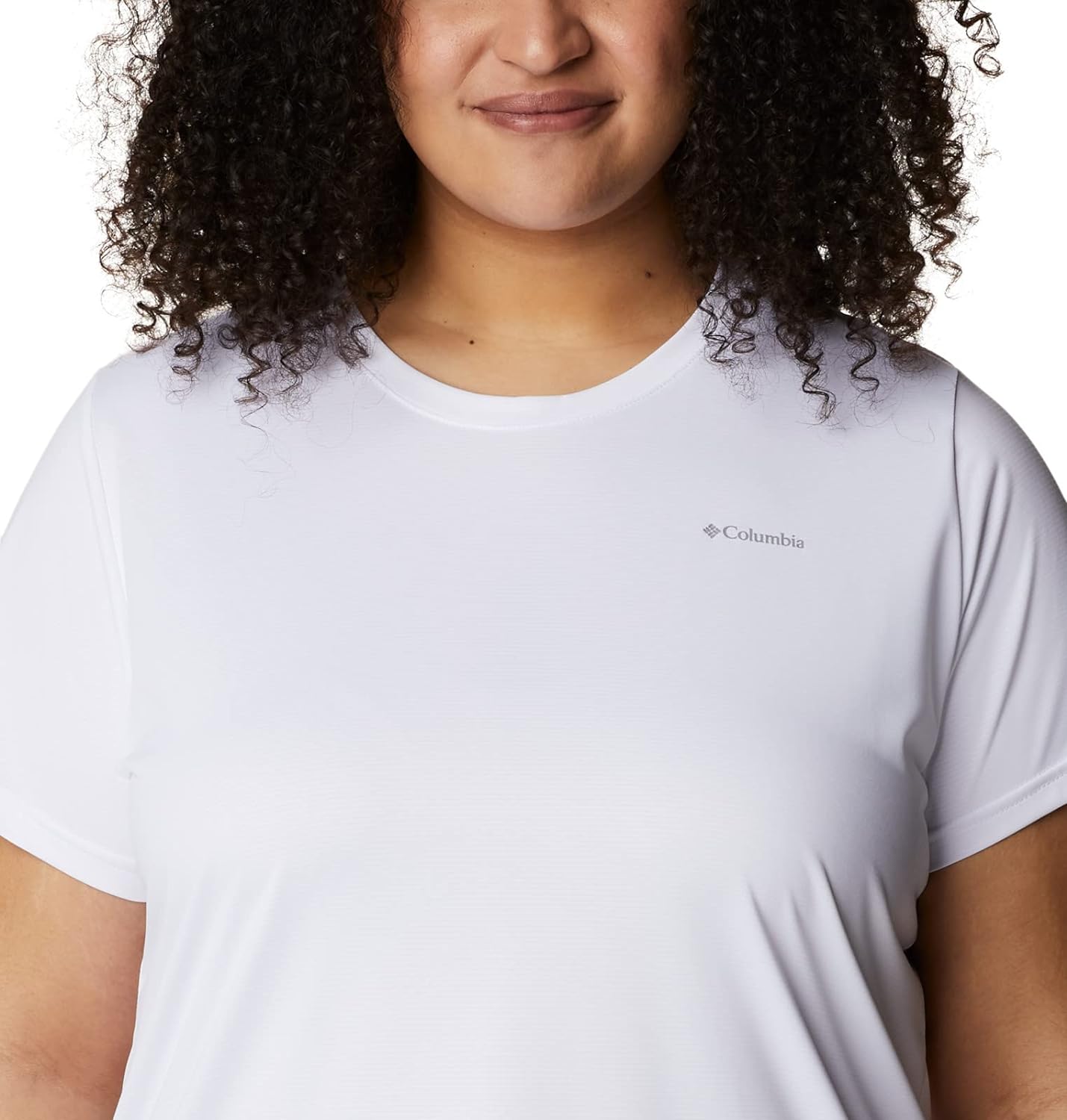 Columbia Women's Hike Short Sleeve Crew, White, Size L