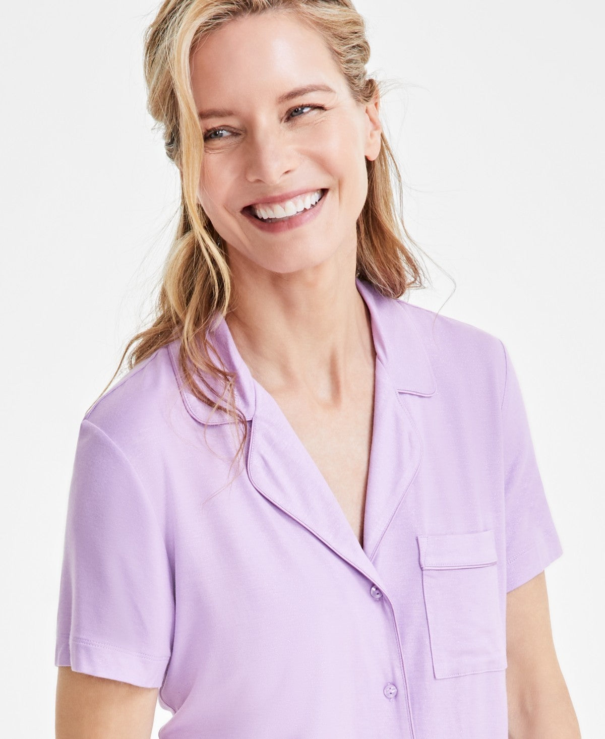 I.N.C. Women's 2-Pc. Sparkle Knit Pajamas Set Size XL MSRP $60 Purple