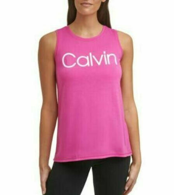 Calvin Klein Performance Logo Racerback Tank Top Pink Size XS MSRP $40