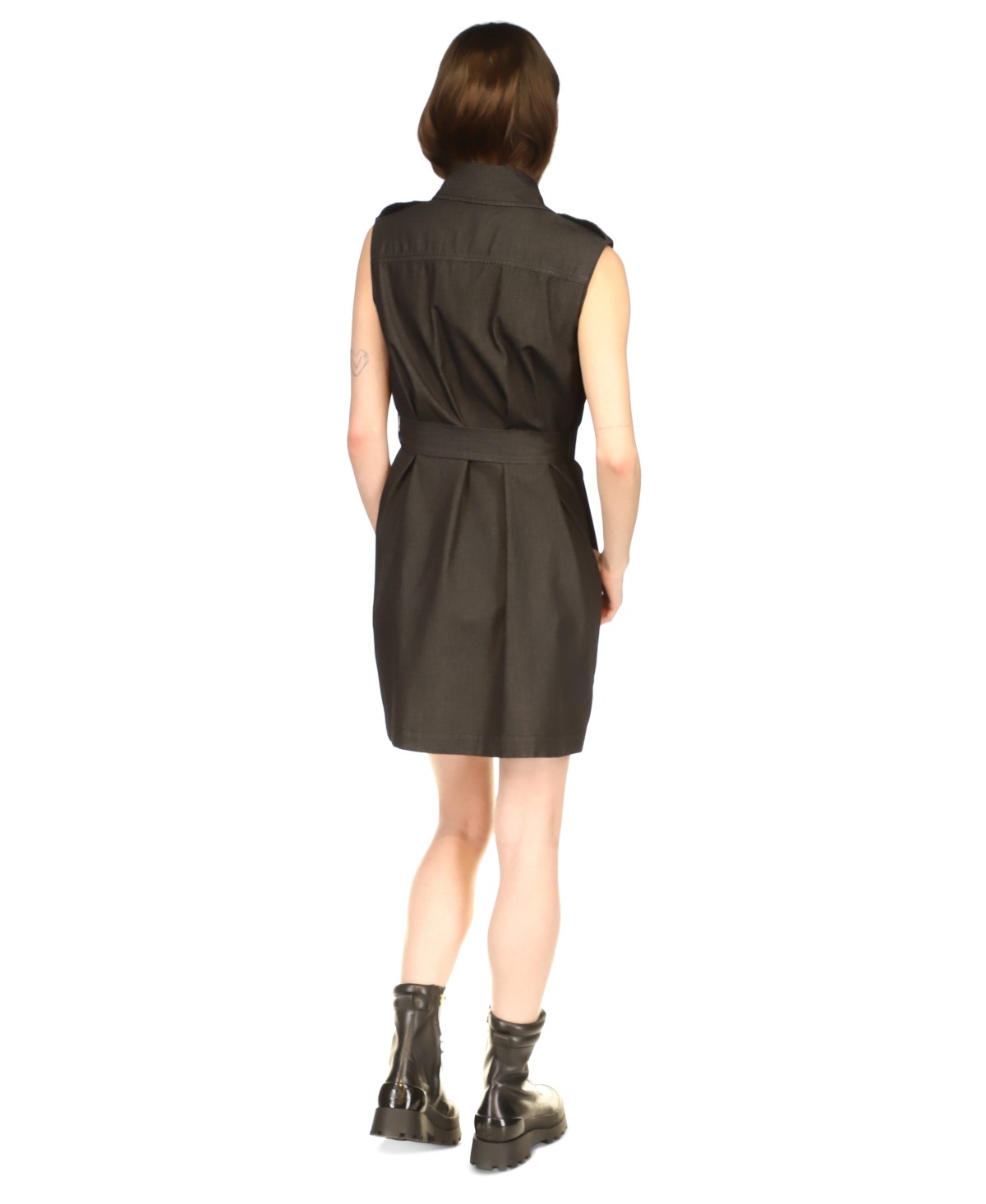 Michael Kors Womens Collered Mini Mini Dress Size XS Black