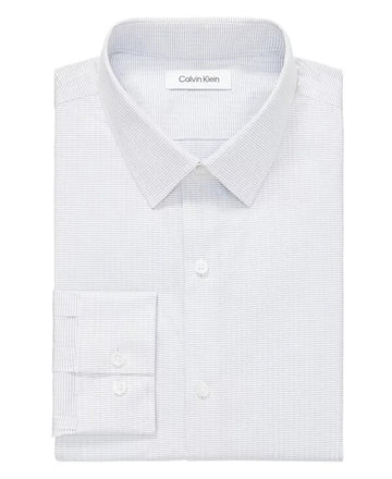 Calvin Klein Extra Slim Fit Dress Shirt Blue Check Size 16/16.5x32/33 MSRP $85