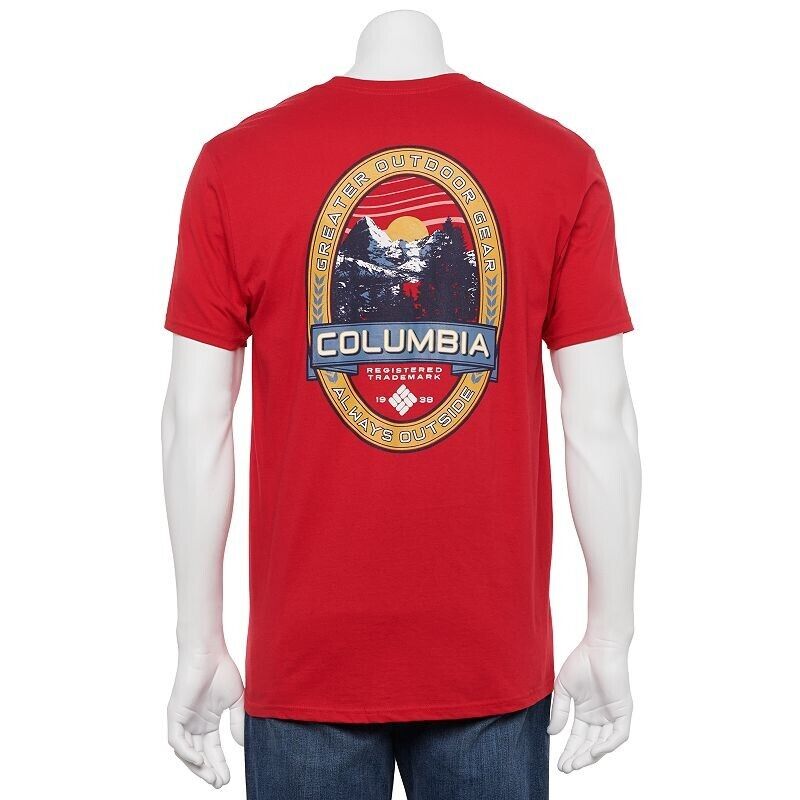 Columbia Men's Potter Short Sleeve T-shirt Red Size S MSRP $28