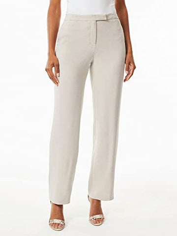 Pebble Stretch Crepe Straight Leg Pants Summer Straw Ivory Size 16
