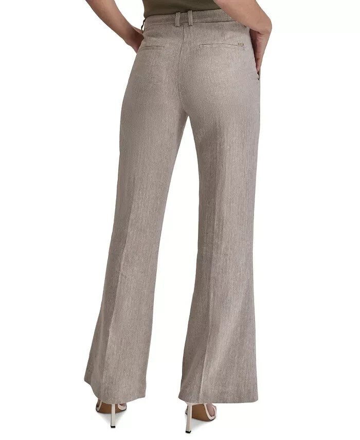 DKNY Womens High-Rise Slim-Fit PANTS Boo LIGHT Fatigw BROWN Size 14 MSRP $99