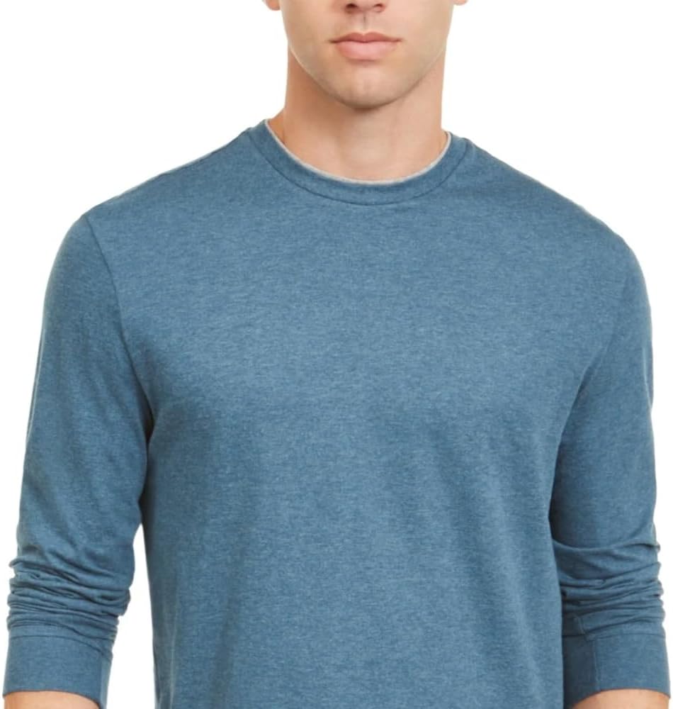 Club Room Mens Layered Look Crewneck T-Shirt Blue Size L