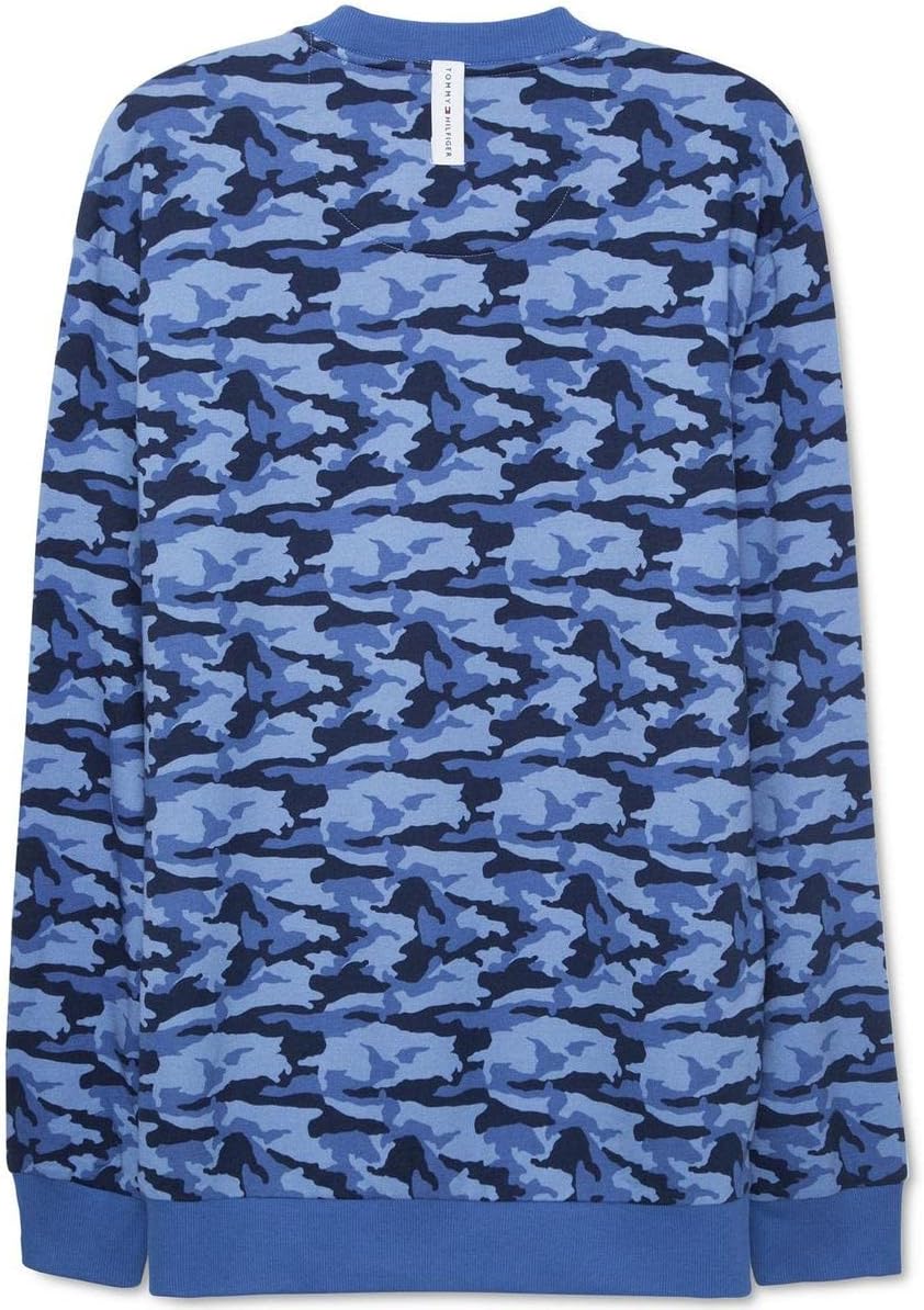 Tommy Hilfiger Mens Cotton Camouflage Pajama Top Blue Size XL