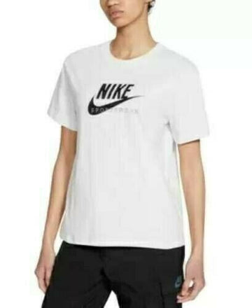 Nike Women's Sportswear Cotton Heritage T-Shirt White Size M MSRP $40