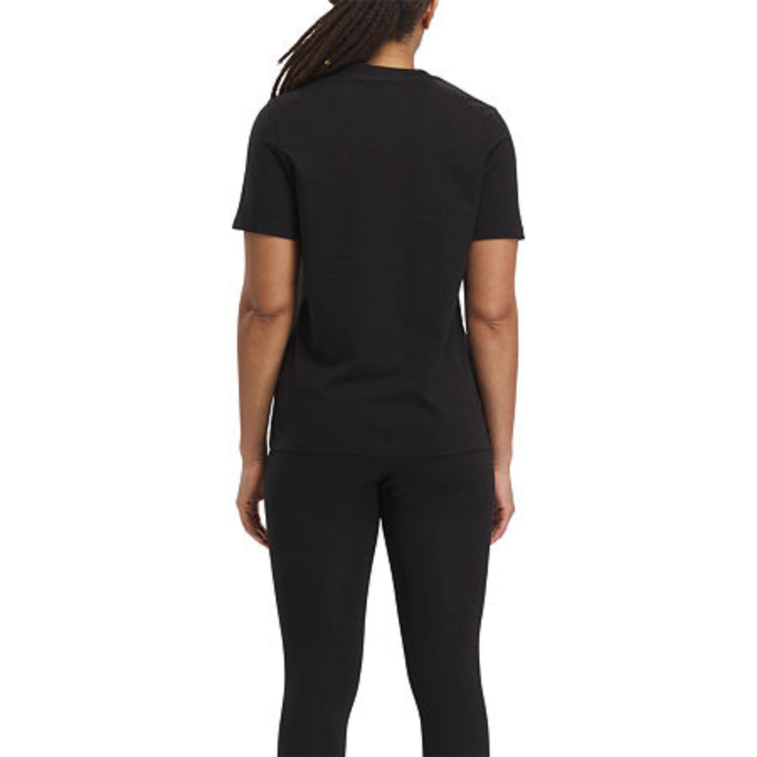 Reebok T-Shirt Womens Size XS Black Graphic Crew Neck Short Sleeve Pullover