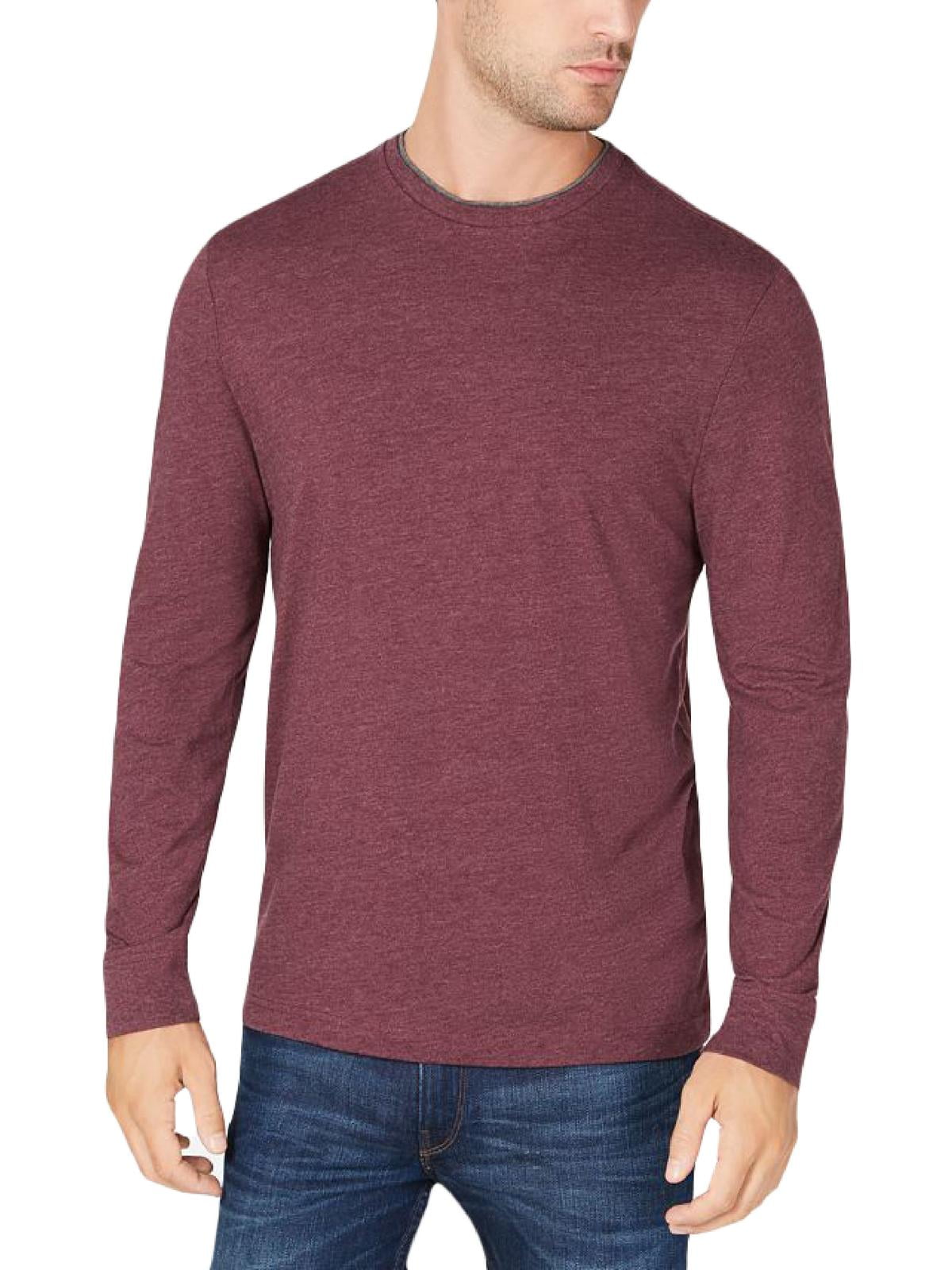 Club Room Mens Plus Cotton Crewneck T-Shirt Red Plum Size L