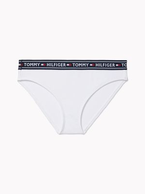 Tommy Hilfiger Womens Mid Rise Hipster Swim Bottom Size L White