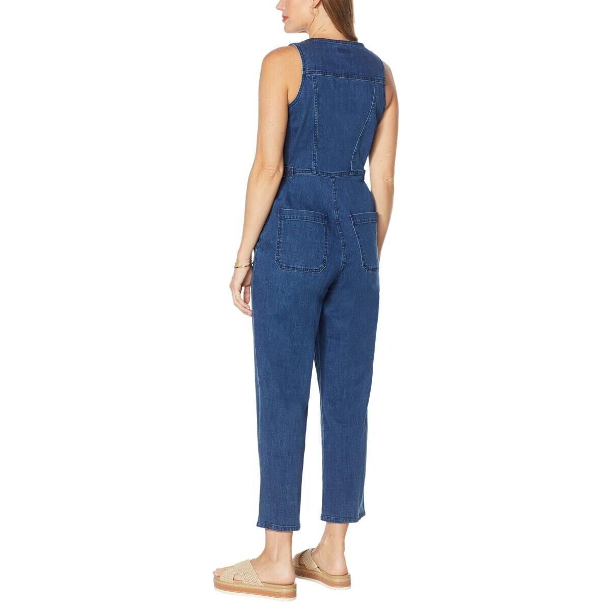 Frayed Denim Baggy Jumpsuit Womens blue Size XS