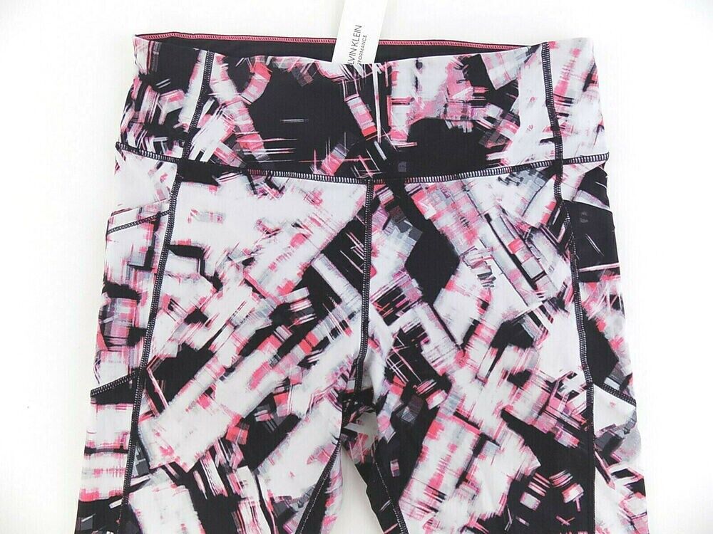 Calvin Klein Print High-Waist 7/8 Length Leggings womens black Size XS MSRP $60