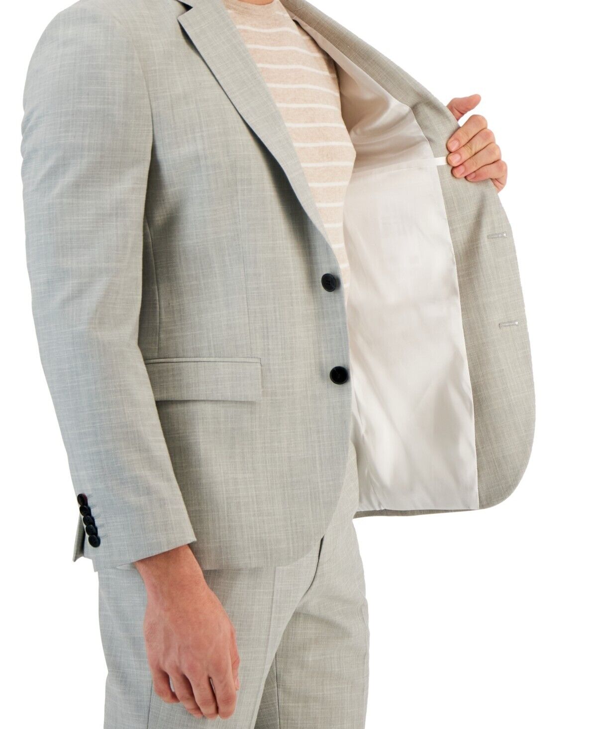 Hugo by Hugo Boss Men's Modern-Fit Superflex Suit Jacket Gray Size 42S MSRP $445