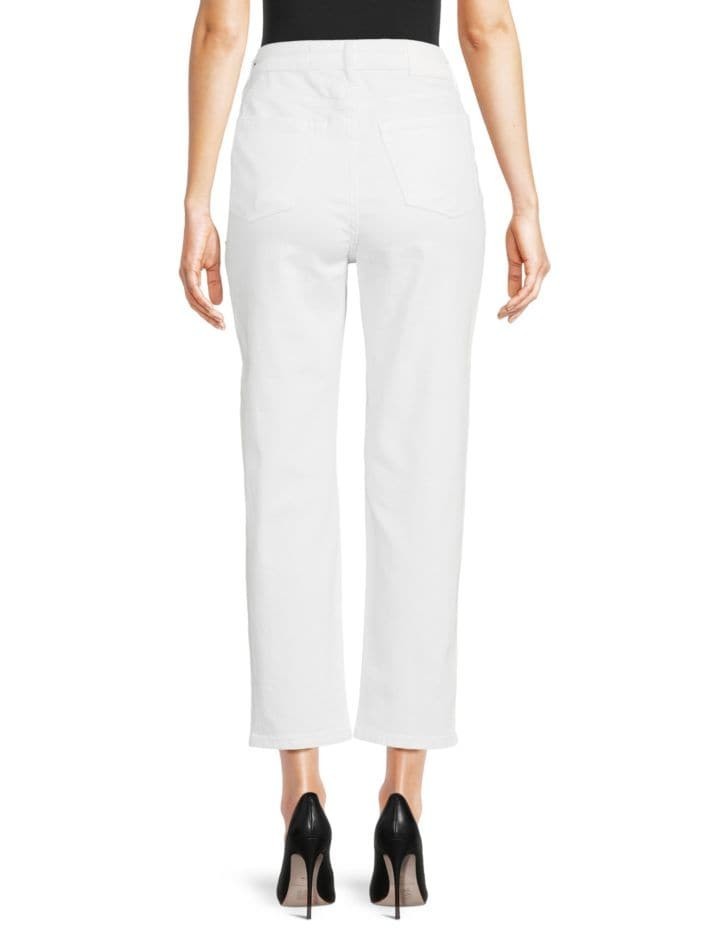 Karl Lagerfeld Paris Women's Embellished Cropped Jeans Size 14 White $129