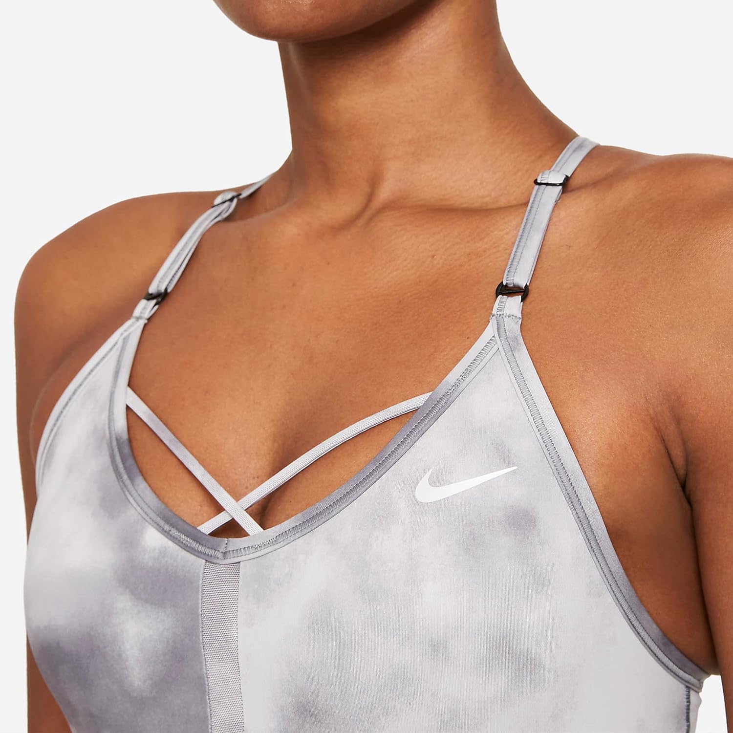 Nike Dri-FIT Indy Icon gray Clash Women Light-Support Padded Sports Bra Size XS
